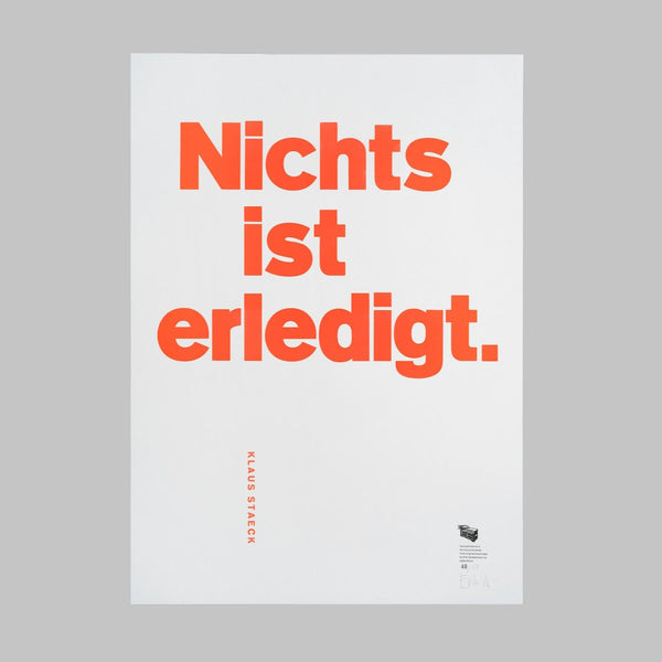 „Nichts ist erledigt.“ Klaus Staeck