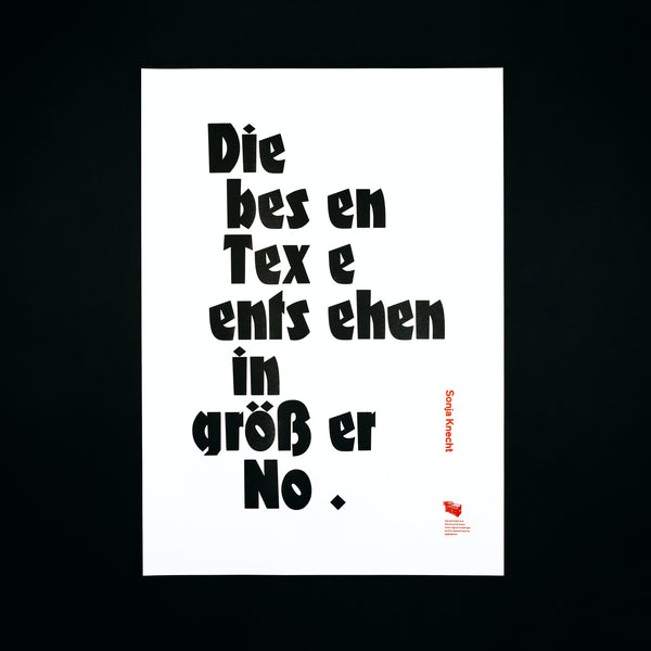 Die besten Texte entstehen in größter Not. – Sonja Knecht
