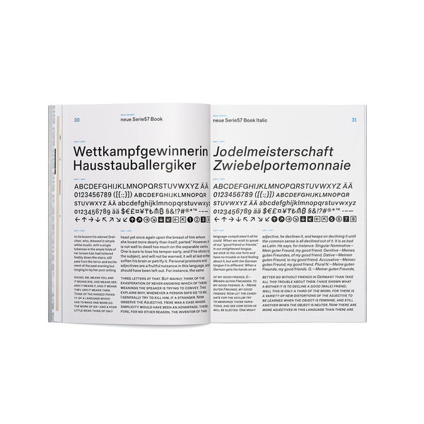 neue Serie57® Limited Edition Type Specimen